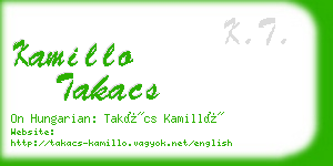 kamillo takacs business card